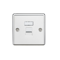 KnightsBridge RJ45 Network Outlet - Rounded Edge Polished Chrome