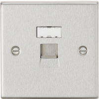 KnightsBridge RJ45 Network Outlet - Square Edge Brushed Chrome