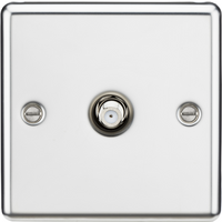 KnightsBridge SAT TV Outlet - Rounded Edge Polished Chrome