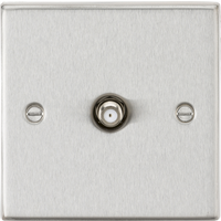 KnightsBridge SAT TV Outlet - Square Edge Brushed Chrome