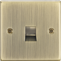KnightsBridge Telephone Extension Outlet - Square Edge Antique Brass