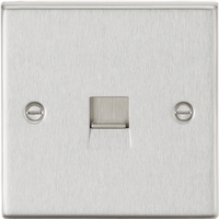 KnightsBridge Telephone Extension Outlet - Square Edge Brushed Chrome