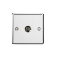 KnightsBridge TV Outlet (non-isolated) - Rounded Edge Polished Chrome
