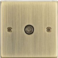 KnightsBridge TV Outlet (non-isolated) - Square Edge Antique Brass