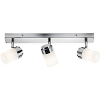 KnightsBridge 230V IP44 G9 Triple Bar Spotlight with Frosted Glass - Chrome