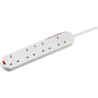 KnightsBridge 13A 4G 2M Surge Protected Extension Lead with Neon