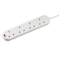 KnightsBridge 13A 4G 3M Extension Lead with Neon
