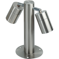 KnightsBridge IP65 2 x GU10 35W max. Adjustable Stainless Steel Bollard 260mm