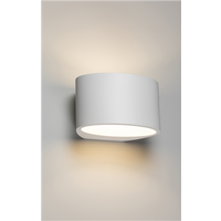 KnightsBridge 230V G9 40W Curved Up and Down Plaster Wall Light 200mm