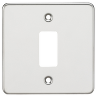 KnightsBridge Flat plate 1G grid faceplate - polished chrome