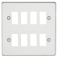 KnightsBridge Flat plate 8G grid faceplate - polished chrome