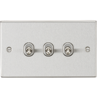 KnightsBridge 10AX 3G 2-Way Toggle Switch - Square Edge Brushed Chrome Finish