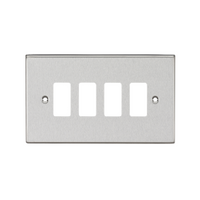 KnightsBridge 4G Grid Faceplate - Square Edge Brushed Chrome