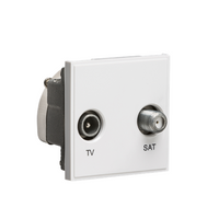 KnightsBridge Diplexed TV /SAT TV Outlet Module 50 x 50mm - White