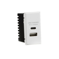 KnightsBridge Dual USB Charger (3.1A) Module 25 x 50mm - White