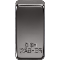KnightsBridge Switch cover "marked DISHWASHER" - black nickel