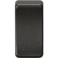 KnightsBridge Switch cover "marked TUMBLE DRYER" - smoked bronze