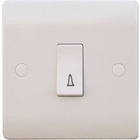 ESR Sline 10A White Bell 230V Electric Wall Plate Switch