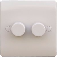 ESR Sline 40-400W White 2G 2 Way 230V Electric Dimmer Switch Wall Plate