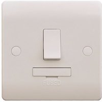 ESR Sline 13A White Switched Connection Unit DP Fused Electric Wall Plate