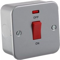 KnightsBridge 45A 1G DP 230V Metal Clad Switch With Neon