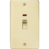 KnightsBridge 45A 2G DP Switch with neon - brushed brass