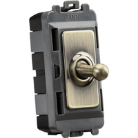 KnightsBridge 20AX 1G DP Toggle switch - antique brass