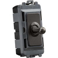 KnightsBridge 20AX 1G DP Toggle switch - smoked bronze