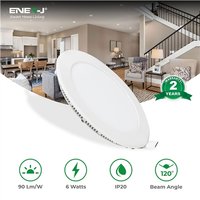 Ener-J 6W Recessed Round LED Mini Panel 120mm diameter (Hole Size 105mm), CE Driver, 90 Lm/Watt, RA 80, 3000K