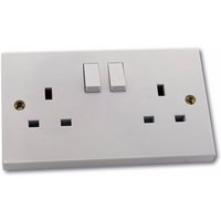 ESR 2G 13A White 230V UK 3 Pin Switched Electric Wall Socket