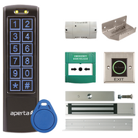 ESP Black Proximity Keypad and Contactless Exit Button Door Entry Kit with Foot-Pull