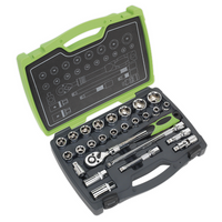 Sealey Premier Socket Set 26pc 1/2"Sq Drive, 6pt WallDrive® Metric