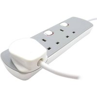 Zexum 3 Gang Switched Grey Extension Lead - 2 Meter
