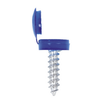 Sealey Numberplate Screw & Flip Cap 4.2 x 19mm Blue Pack of 50