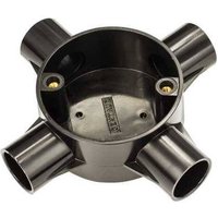 Greenbrook 20mm PVC Conduit 4 Way Box - Black