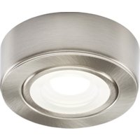 Round LED Under Cabinet Fitting Cool Brushed Chrome