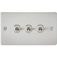 KnightsBridge 3G 2 Way Toggle Switch Flat Plate- Brushed Chrome