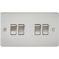 KnightsBridge 4G 2 Way Flat Plate Switch - Brushed Chrome