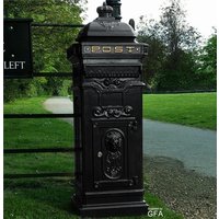 Hadley Cast Aluminium Black Traditional Victorian Floor Style Post Box