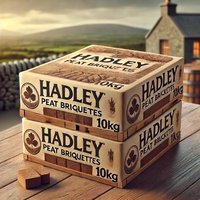 Hadley Peat Briquettes 10KG by Hadley – Long-Lasting, High-Heat Fuel for Fires & Stoves - 2 Packs