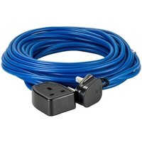 Zexum Black Plug - 1G Black Socket, 14m 2.5mm Blue Extension Lead