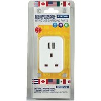 Status UK to Intercontinental Travel Adaptor with 2 x USB