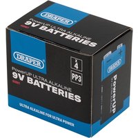 Draper PowerUP Ultra Alkaline 9V Batteries (Pack of 4)