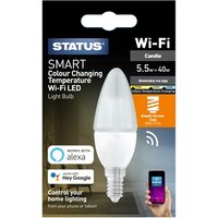 Smart 5.5w Pearl CCT LED Candle Bulb SES