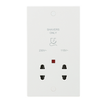 KnightsBridge 115/230V Dual Voltage Shaver Socket with Neon