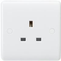 KnightsBridge Curved Edge 13A 1G Unswitched Socket
