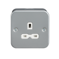 KnightsBridge Metal Clad 13A 1G Unswitched Socket