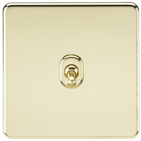 KnightsBridge Screwless 10AX 1G Intermediate Toggle Switch - Polished Brass