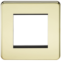 KnightsBridge Screwless 2G Modular Faceplate - Polished Brass