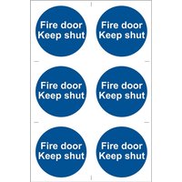 Draper Fire Door Keep Shut' Mandatory Sign (Pack of 6)